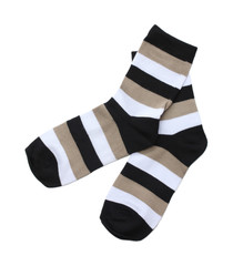 striped socks isolated on white