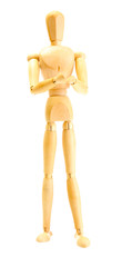 wooden mannequin isolated on white