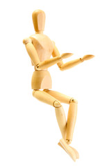 wooden mannequin isolated on white