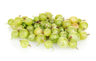 Green gooseberry isolated on white