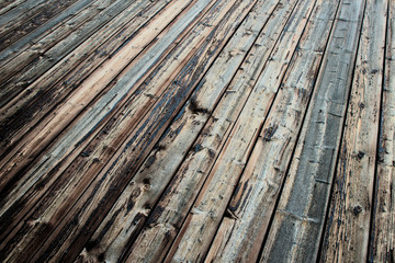 old weathered Boards, perspective