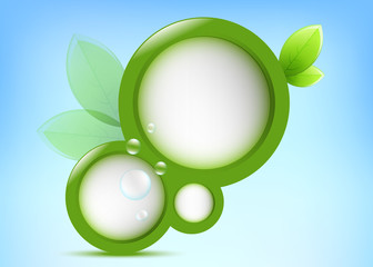 Abstract green frame with leaves