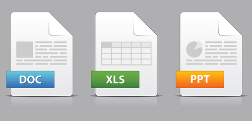 Icons for office file extensions - obrazy, fototapety, plakaty