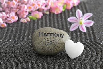 stone of harmony in zen garden