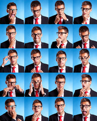 Fototapeta premium many business man facial expressions