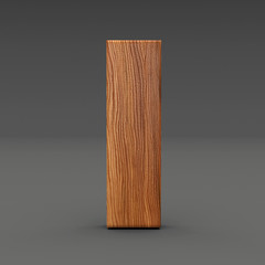 3d Font Wood Character I