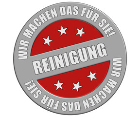 Schild graurot rt WMDFS REINIGUNG