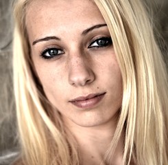 Portrait of beautiful blonde woman