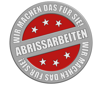Schild graurot rt wmdfs ABRISSARBEITEN