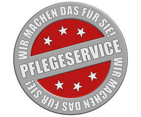 Schild graurot rt wmdfs PFLEGESERVICE