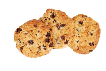 Isolated oatmeal raisin cookies