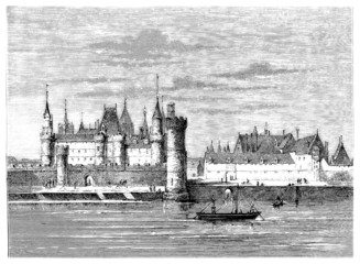 Obraz premium The medieval Louvre - Paris (France)