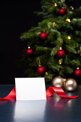 White card in elegant Christmas decoration