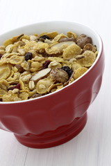 Delicious and healthy muesli or granola