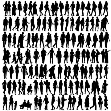 people silhouette black vector