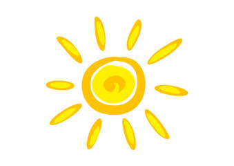 Fototapeta premium Sun on white background