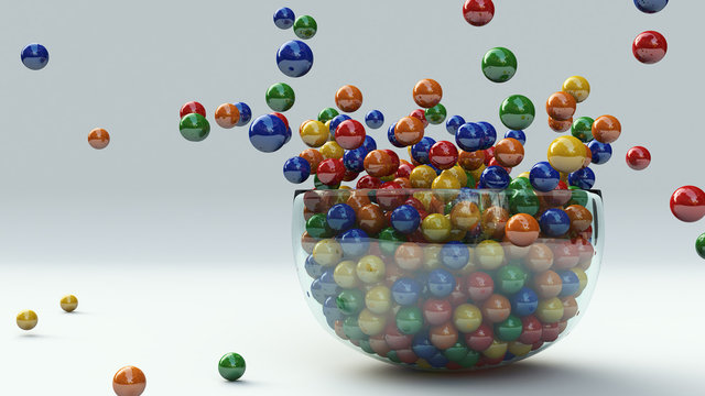 Bunte Kugeln im Glas