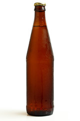 A bottle of dark beer.
