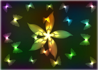 Abstract shone butterflies