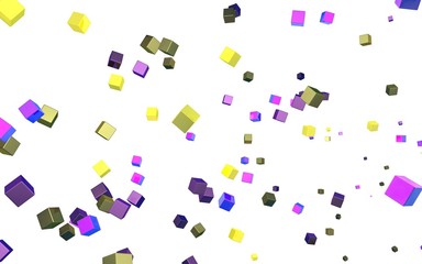 Abstract cubes in flight