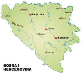 Inselkarte von Bosnien-Herzegowina