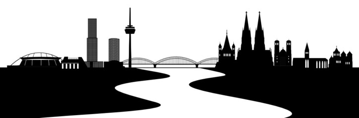 Köln Skyline mit Rhein