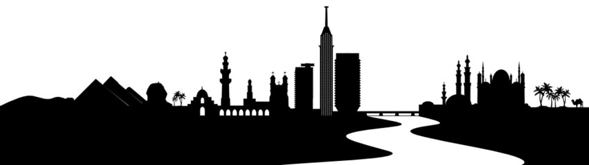 Fototapeta premium Kairo Skyline mit Nil