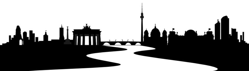 Fototapeta premium Berlin Skyline mit Spree