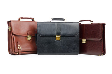 Business concept with briefcase on white