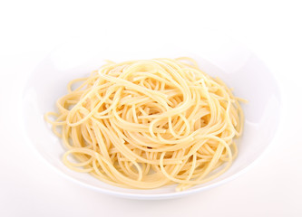 Spaghetti portion on a plate