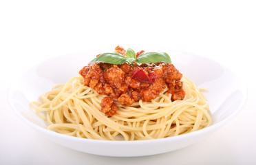 Spaghetti bolognese on a plate