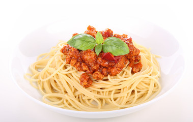 Spaghetti bolognese on a plate