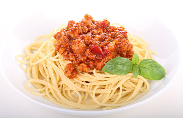 Spaghetti bolognese on a plate