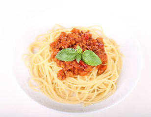 Spaghetti bolognese on a plate