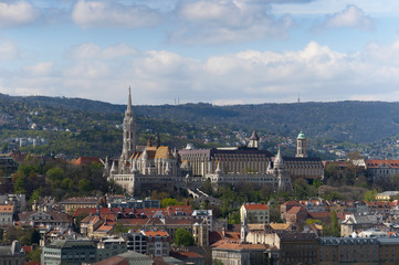 Fototapeta na wymiar Widok z Katedry św Szczepana Dome w Budapeszcie na Węgrzech