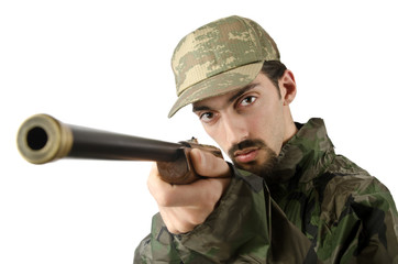 Soldier isolated on the white