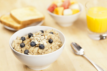 Organic Cooked oatmeal with blueberries