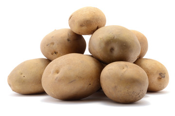 Potatoes isolated over white