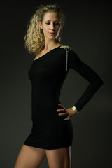 Sexy girl in black dress