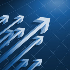 Charts and upward directed arrows