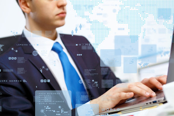 Business person working on computer