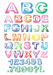 colorful grunge alphabet