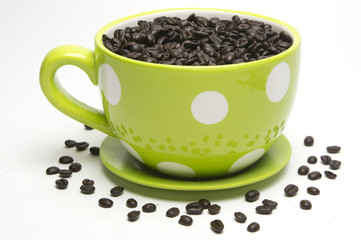 Coffee Mug With Coffee Beans