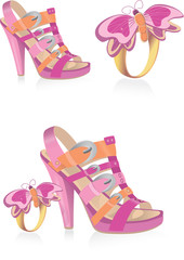 Shoe and Butterfly Bracelet