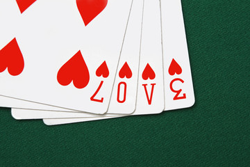 scritta love poker