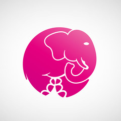 picto éléphant rose
