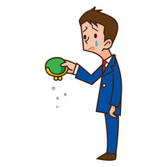 ビジネスマン　財布が空