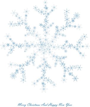 christmas vector background with snow flake isolated on white