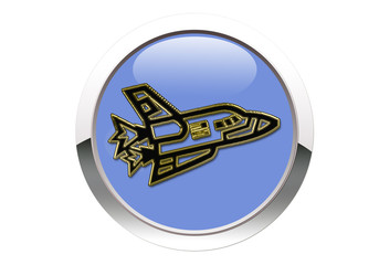 Botón azul oro transbordador espacial