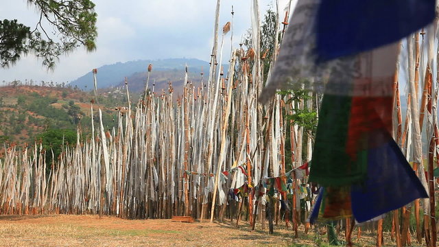 praying flags in bhutan
